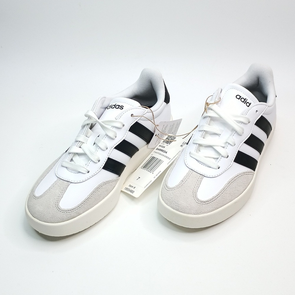 Adidas Barreda Sneakers Women Size 8 White Black Leather IH1229